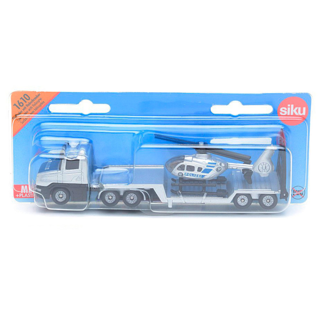 Транспорт і спецтехніка - Автомодель Siku Вантажівка-тягач з вертольотом (1610)#2
