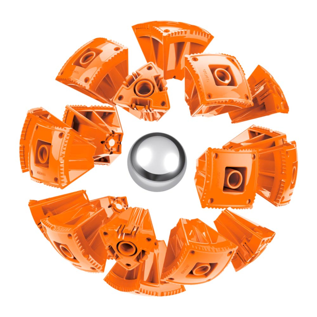 Магнітні конструктори - Магнітний конструктор Geomag КОR Біло-помаранчевий (PF.800.671.00)#4