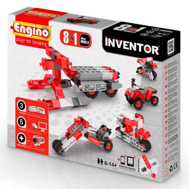 Конструктори з унікальними деталями - Конструктор Мотоцикли Engino Inventor 8 в 1 (832)#4