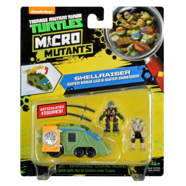Фигурки персонажей - Игровые фигурки TMNT Черепашки Ниндзя Micro Леонардо и Шреддер в фургоне (87601)#2