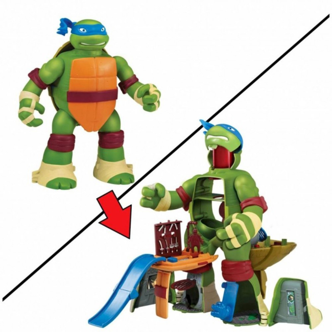 Фигурки персонажей - Игровые фигурки Леонардо Трансформер Черепашки Ниндзя TMNT Micro (87841)#3