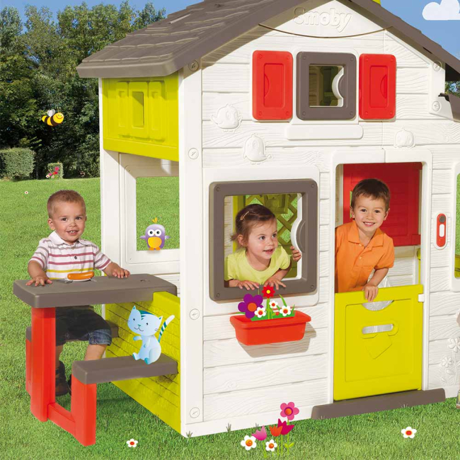 Игровые комплексы, качели, горки - Игровой набор Дом для друзей с чердаком и летней кухней Smoby (810200)#6