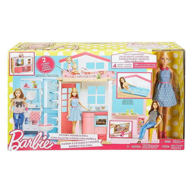 Мебель и домики - Переносной домик с куклой Barbie (DVV48)#2