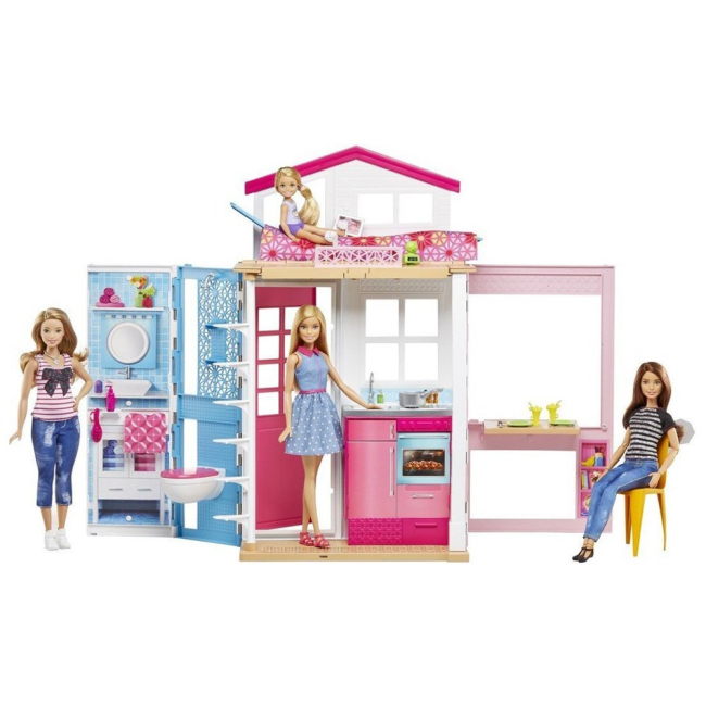 Мебель и домики - Переносной домик с куклой Barbie (DVV48)#4