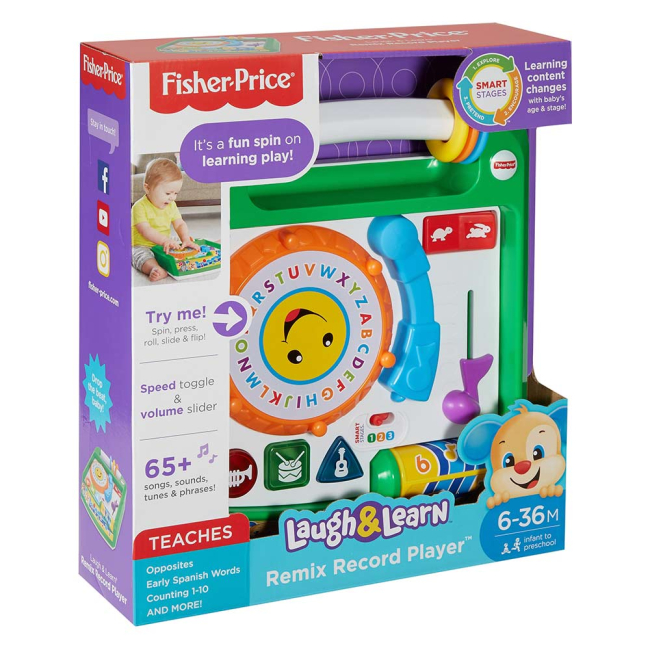 Развивающие игрушки - Музыкальный проигрыватель Fisher Price Smart stages на русском и английском со световым эффектом (FBM60)#2