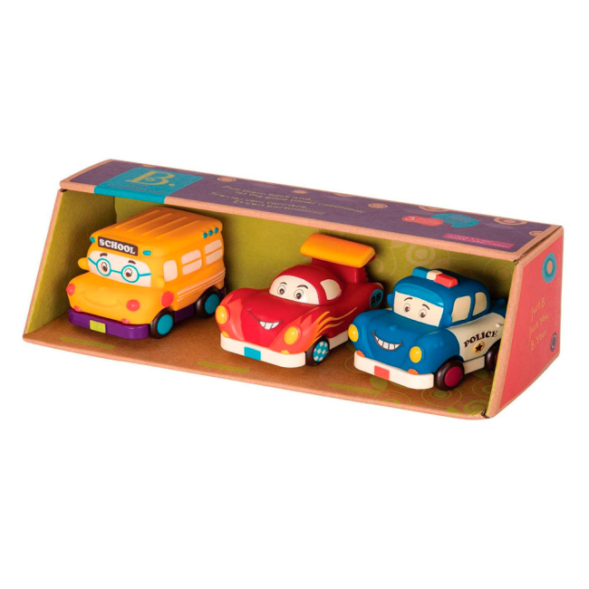 Машинки для малюків - Машинка інерційна Battat Кумедний автопарк Шкільний автобус (BX1495Z)#2