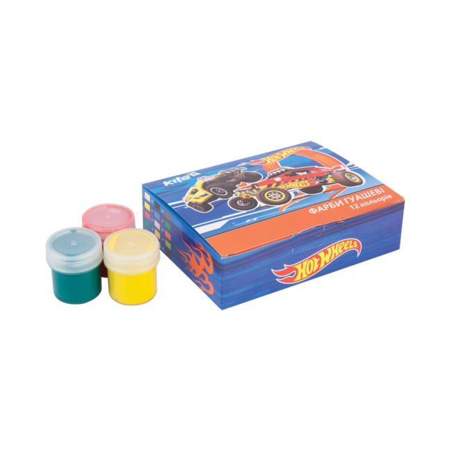 Канцтовары - Гуашь Kite Hot Wheels 12 цветов, 20мл (HW17-063)#2