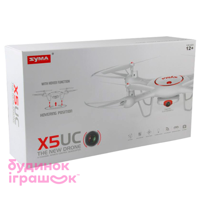 Радіокеровані моделі - Квадрокоптер Syma X5UC із HD камерою білий 32 см (X5UC)#2