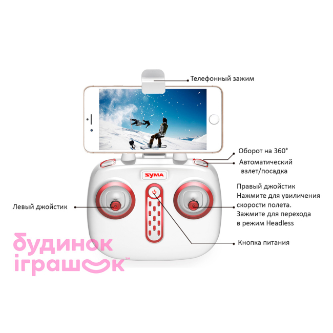 Радиоуправляемые модели - Квадрокоптер Syma X8SW FPV real time белый 50 cм (X8SW)#4