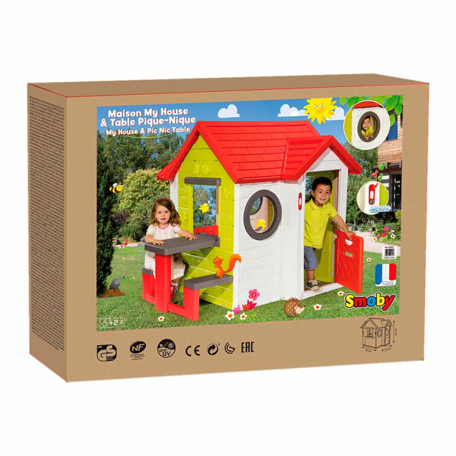 Ігрові комплекси, гойдалки, гірки - Ігровий Будиночок На березі моря Smoby зі столиком і дзвінком (810401)#2