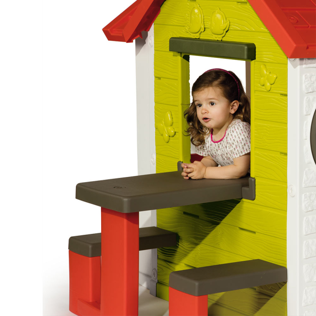 Ігрові комплекси, гойдалки, гірки - Ігровий Будиночок На березі моря Smoby зі столиком і дзвінком (810401)#3