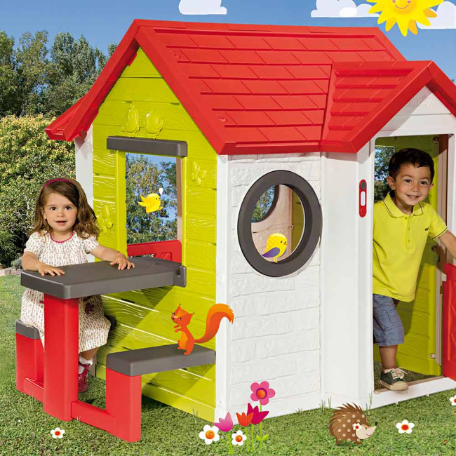 Ігрові комплекси, гойдалки, гірки - Ігровий Будиночок На березі моря Smoby зі столиком і дзвінком (810401)#4