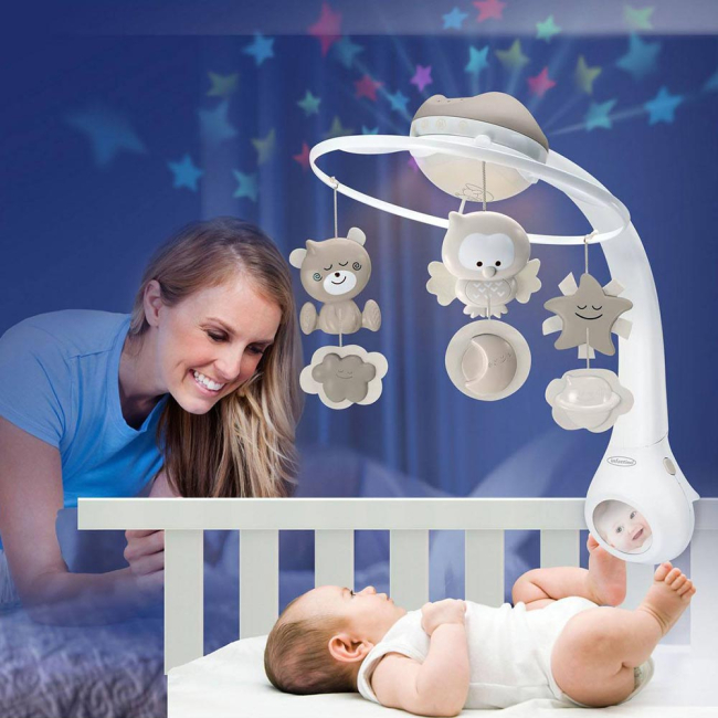 Підвіски, мобілі - Музичний мобіль Infantino 3 в 1 із проектором сірий (004915I)#3
