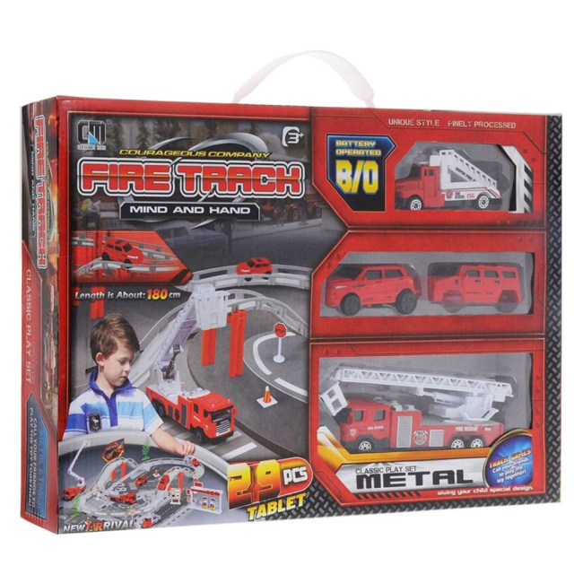 Автотреки - Трек Shantou Jinxing Пожарная станция металлический 29 элементов (CM557-12)#2