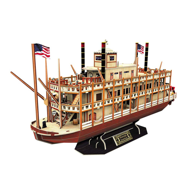 3D-пазли - Тривимірна головоломка-конструктор пароплав Міссісіпі CubicFun (T4026h)#2