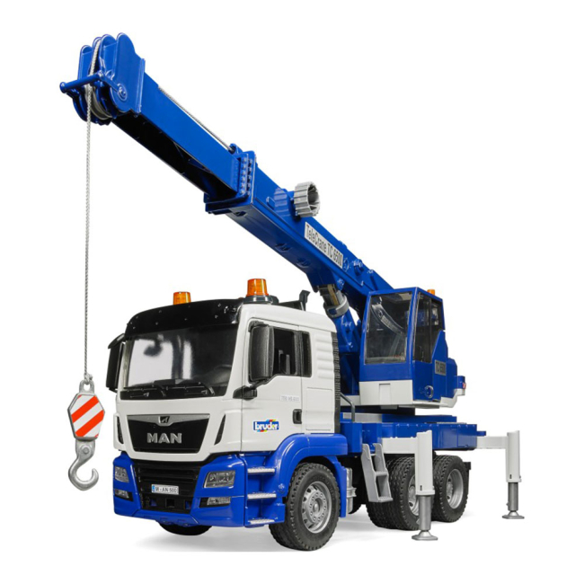 Транспорт і спецтехніка - Машинка іграшкова Автокран Bruder Ман біло-синій (03770)#2