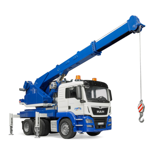 Транспорт і спецтехніка - Машинка іграшкова Автокран Bruder Ман біло-синій (03770)#4