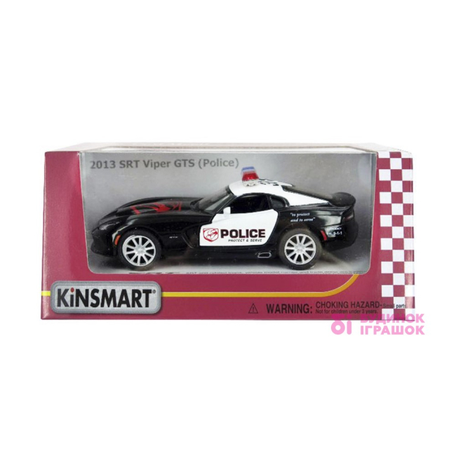 Транспорт и спецтехника - Игрушка машина металлическая инерционная SRT Viper GTS Police Kinsmart (KT5363WP)#2