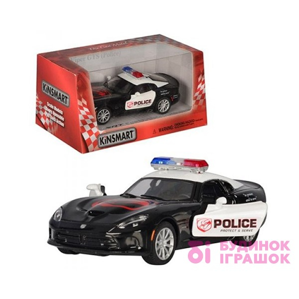 Транспорт и спецтехника - Игрушка машина металлическая инерционная SRT Viper GTS Police Kinsmart (KT5363WP)#3