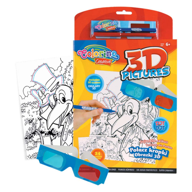 Товары для рисования - Набор для детского творчества Волшебная книжечка Соедини точки 3D Colorino 12 рисунков (31905PTR)#2