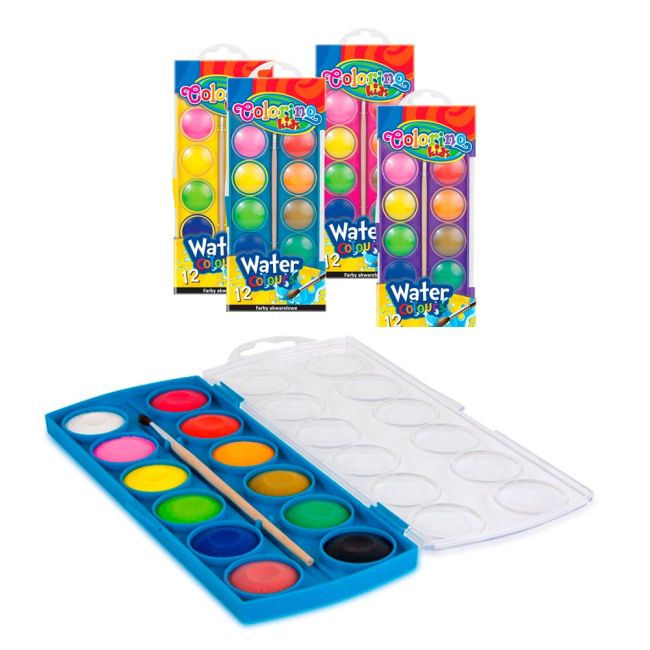 Канцтовары - Краски акварельные большие таблетки Colorino 12 цветов (41089PTR)#2