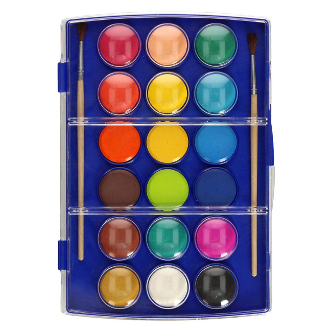 Канцтовари - Фарби акварельні великі таблетки Colorino 18 кольорів (54737PTR)#2