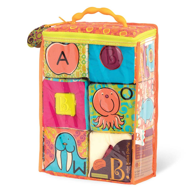 Развивающие игрушки - Развивающие мягкие кубики-сортеры ABC Battat 6 кубиков в сумочке (BX1477Z)#3