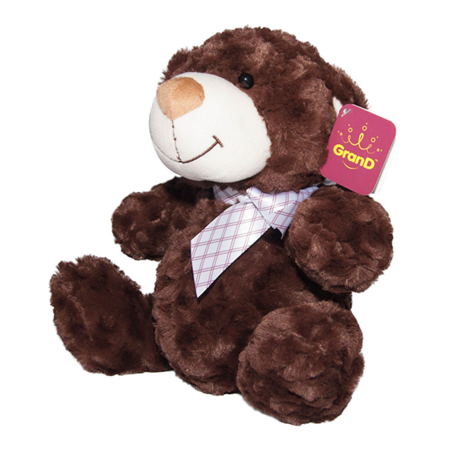 Мягкие животные - Мягкая игрушка Grand Медведь коричневый с бантом 25 см (2502GMU)#2