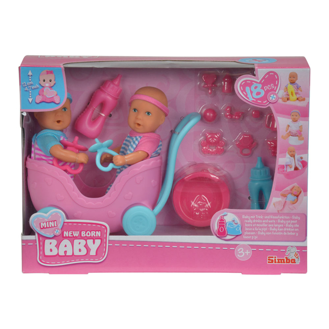 Пупси - Ляльковий набір Пупси Міні NBB Близнюки з коляскою та аксесуарами SIMBA (5032367)#3