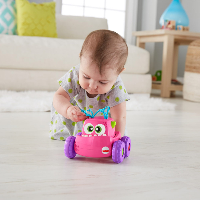 Машинки для малышей - Машинка-монстрик Fisher-Price Нажимай и запускай розовая (DRG16/DRG14)#3