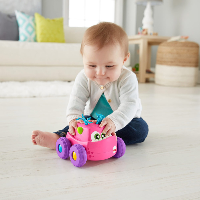Машинки для малышей - Машинка-монстрик Fisher-Price Нажимай и запускай розовая (DRG16/DRG14)#4