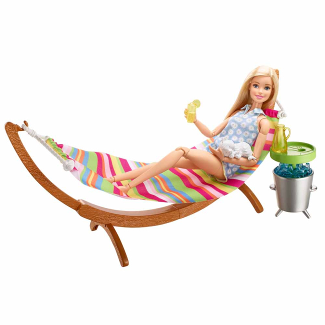 Меблі та будиночки - Набір меблів для відпочинку Barbie гамак (DXB69 / DVX47) (DXB69/DVX47)#3