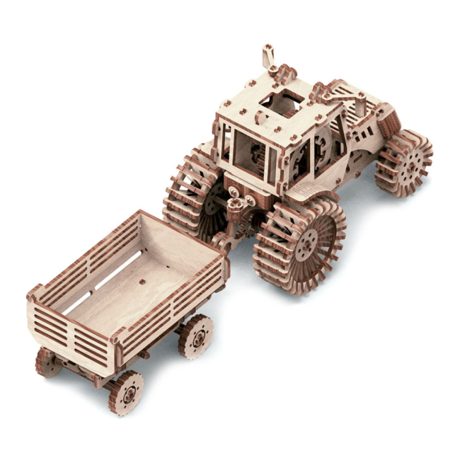 3D-пазлы - Модель для самостоятельной сборки Трактор с прицепом Микроклимат (М10012)#3