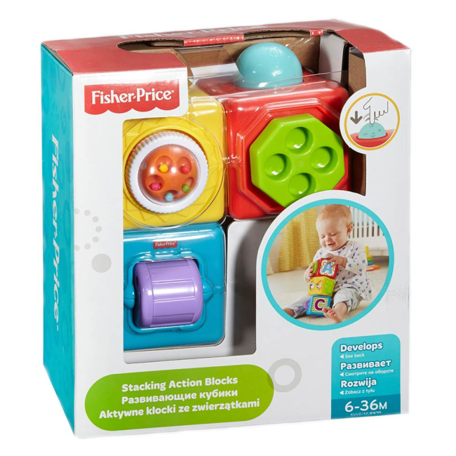 Розвивальні іграшки - Ігровий набір Fisher-Price Кубики що рухаються яскраві (DHW15)#2