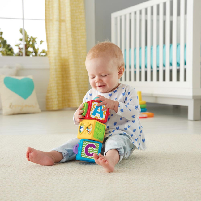 Розвивальні іграшки - Ігровий набір Fisher-Price Кубики що рухаються яскраві (DHW15)#3
