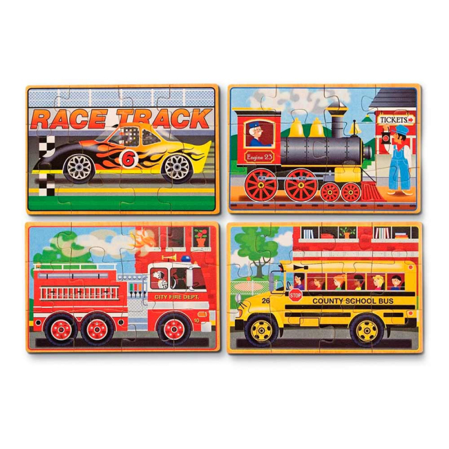 Пазли - Набір з 4-х пазлів Melissa & Doug Машинки (MD13794)#3
