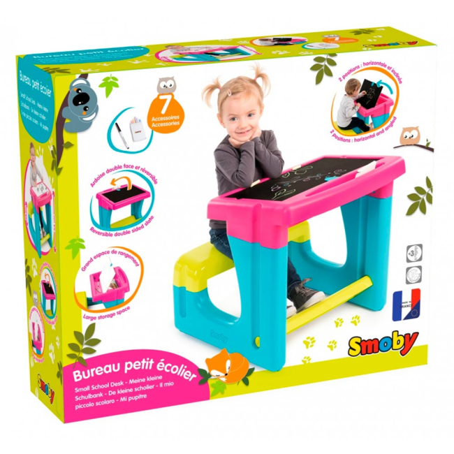Детская мебель - Парта-доска Школьник Smoby розовая (420102)#3