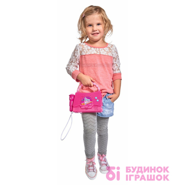 Музыкальные инструменты - Музыкальный набор Бумбокс Девичий стиль с микрофоном и разъемом для МР3-плеера Simba (6834063)#3