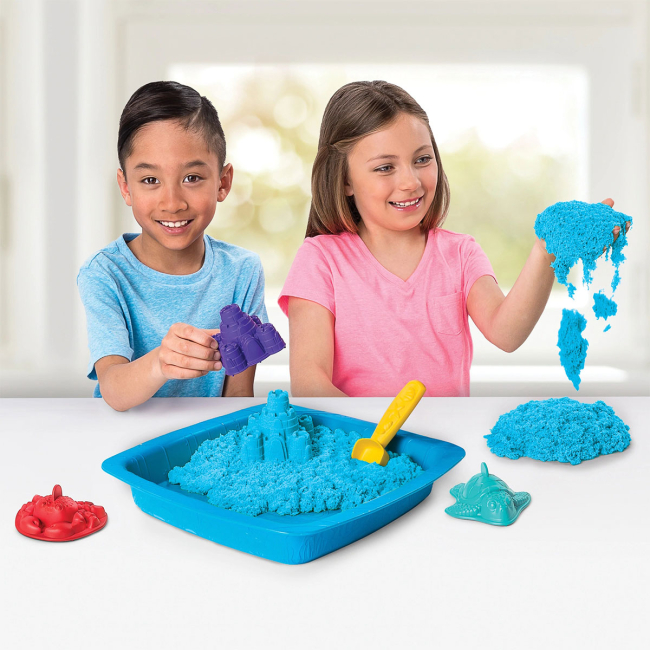Антистрес іграшки - Набір кінетичного піску Kinetic Sand Замок з піску блакитний 454 г (71402B)#6