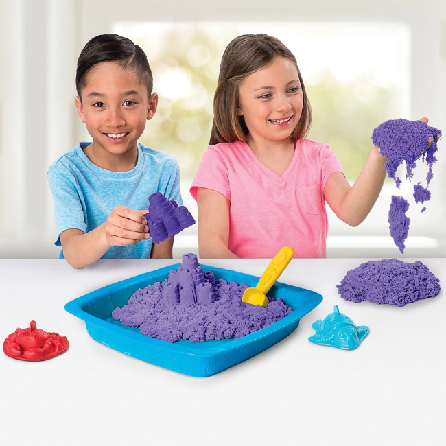 Антистресс игрушки - Набор кинетического песка Kinetic Sand Замок из песка фиолетовый 454 г (71402P)#6