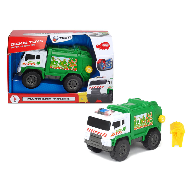 Транспорт і спецтехніка - Функціональне авто Сміттєвоз з баком звуком і світлом Dickie Toys 20 см (3304013)#3