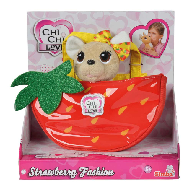Мягкие животные - Мягкая игрушка Chi Chi Love Чихуахуа Клубничная мода с сумочкой 18 см (5893156)#2