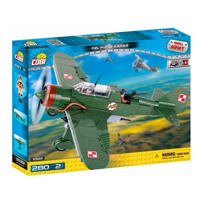 Конструктори з унікальними деталями - Конструктор Літак PZL Карась P-23B COBI Друга Світова Війна 280 деталей (COBI-5522)#3