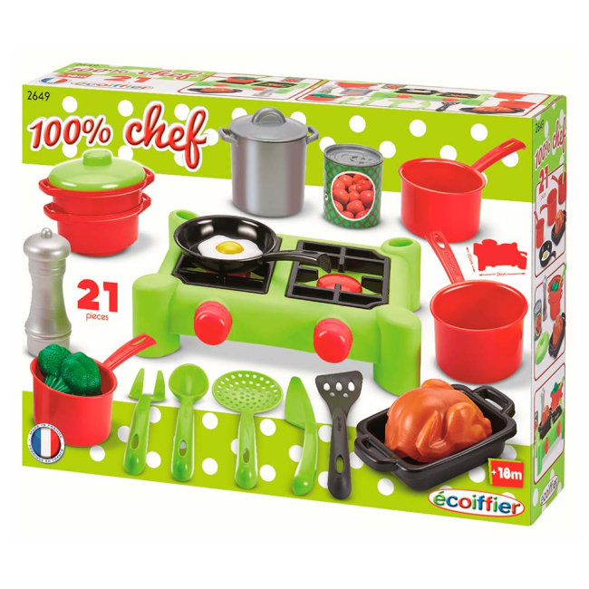 Дитячі кухні та побутова техніка - Ігровий набір Плита і посуд Ecoiffier 21 аксесуар (002649)#3