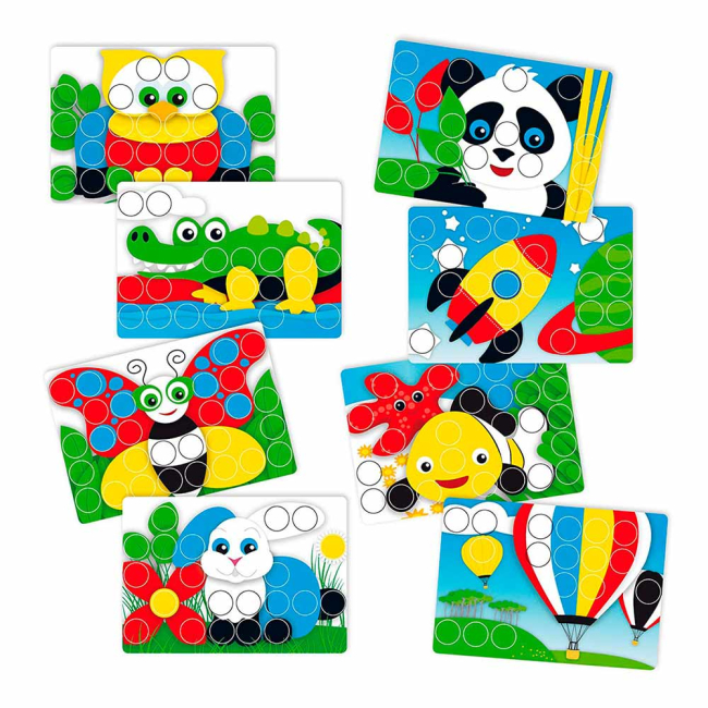 Мозаїка - Набір для занять мозаїкою Великі фішки і дошка 33 мм 40 шт (4206-Q)#3