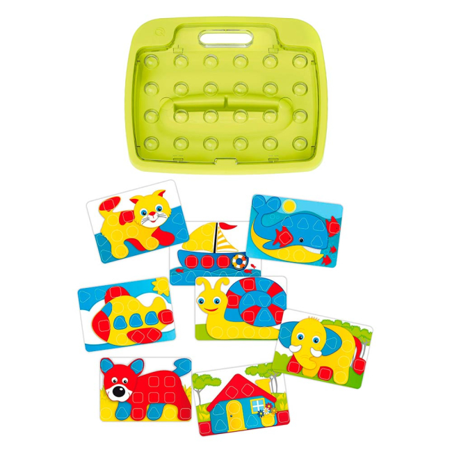 Мозаїка - Набір для занять мозаїкою Великі фішки і дошка-кейс 46 мм 30 шт (4401-Q)#3