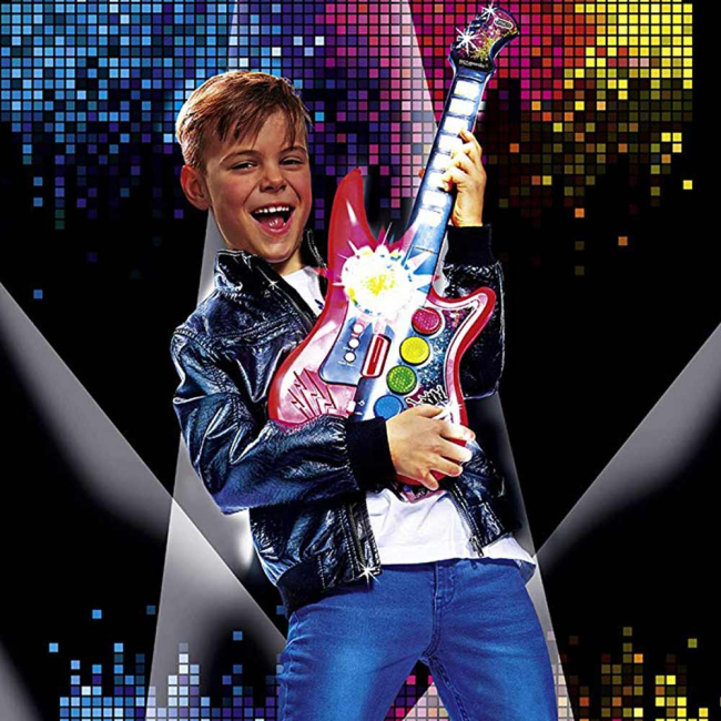 Музыкальные инструменты - Музыкальный инструмент Диско Гитара 10 звуковых эффектов Simba 66 см (6834102)#4