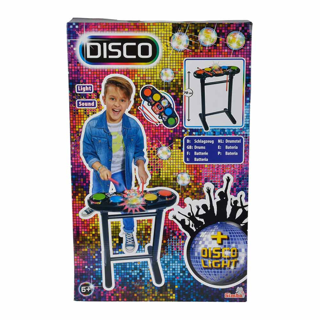 Музыкальные инструменты - Музыкальный инструмент Диско Електробарабаны со световыми эффектами Simba 70 см (6834103)#3