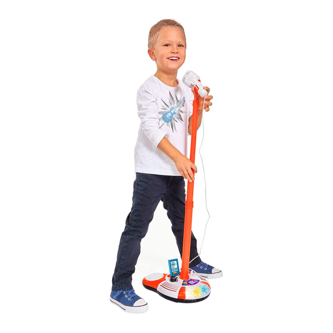 Музыкальные инструменты - Игрушечный микрофон Simba с МР3-плеером и световыми эффектами 102 см (6837816)#5