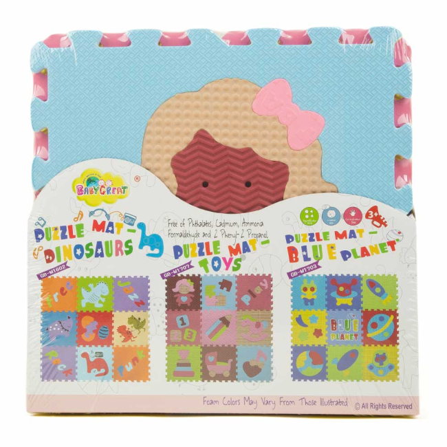 Пазлы - Детский коврик пазл Baby Great Интересные игрушки розово зеленый (GB-M1707) (5002022)#2